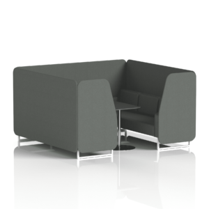 Brixworth Booth With White Legs And Black Table In Single Tone - Image 86