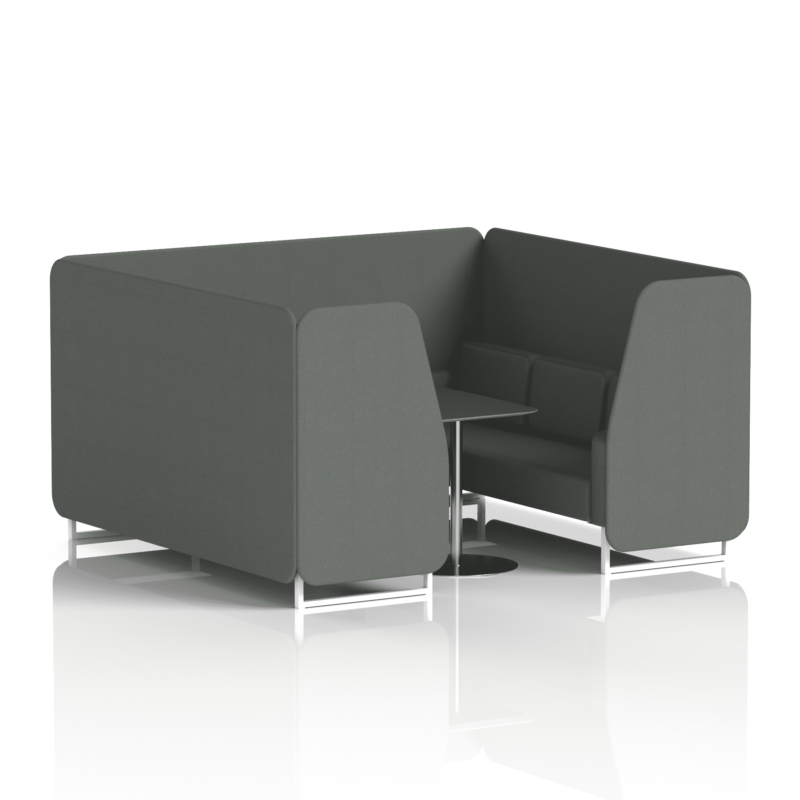 Brixworth Booth With White Legs And Black Table In Single Tone - Image 86