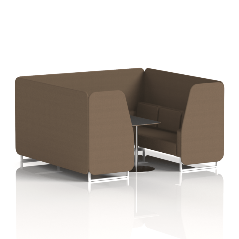 Brixworth Booth With White Legs And Black Table In Single Tone - Image 87