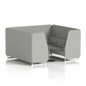 Brixworth Booth With White Legs And Black Table In Single Tone - Image 88