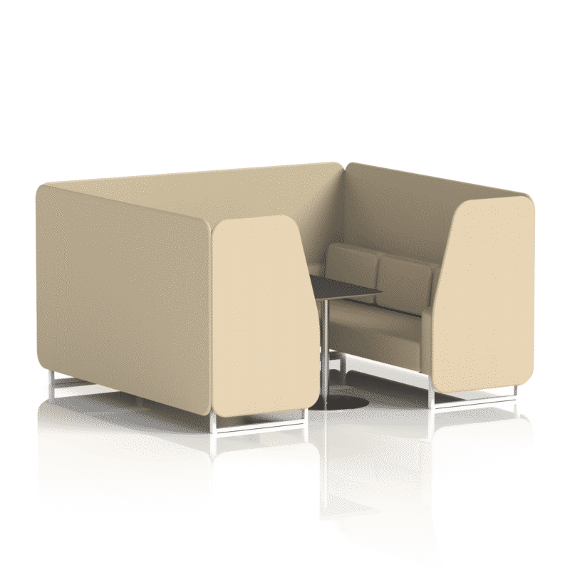 Brixworth Booth With White Legs And Black Table In Single Tone - Image 90