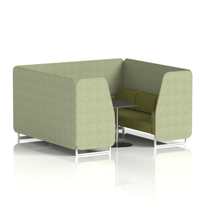 Brixworth Booth With White Legs And Black Table In Two Tone - Image 61