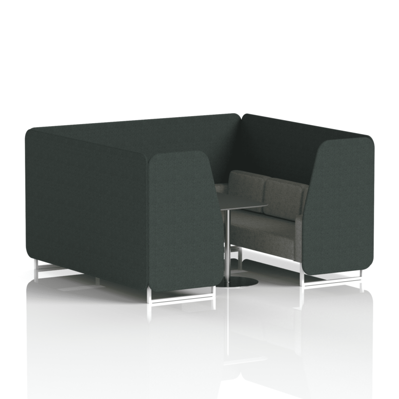 Brixworth Booth With White Legs And Black Table In Two Tone - Image 62