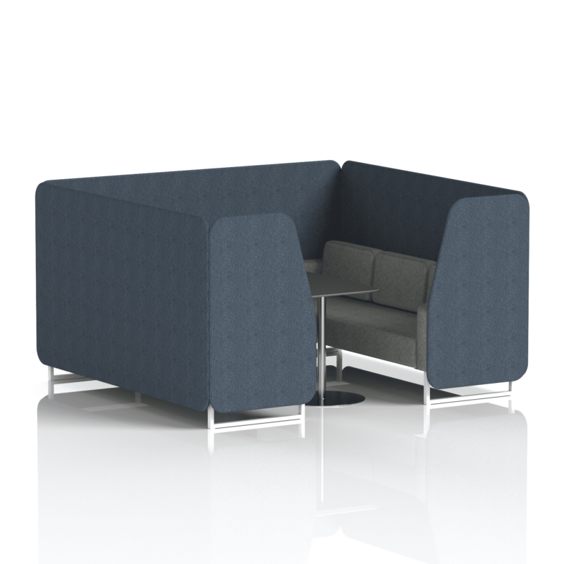 Brixworth Booth With White Legs And Black Table In Two Tone - Image 63