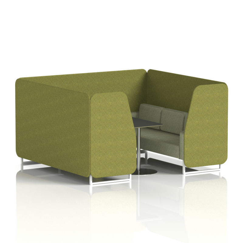 Brixworth Booth With White Legs And Black Table In Two Tone - Image 64