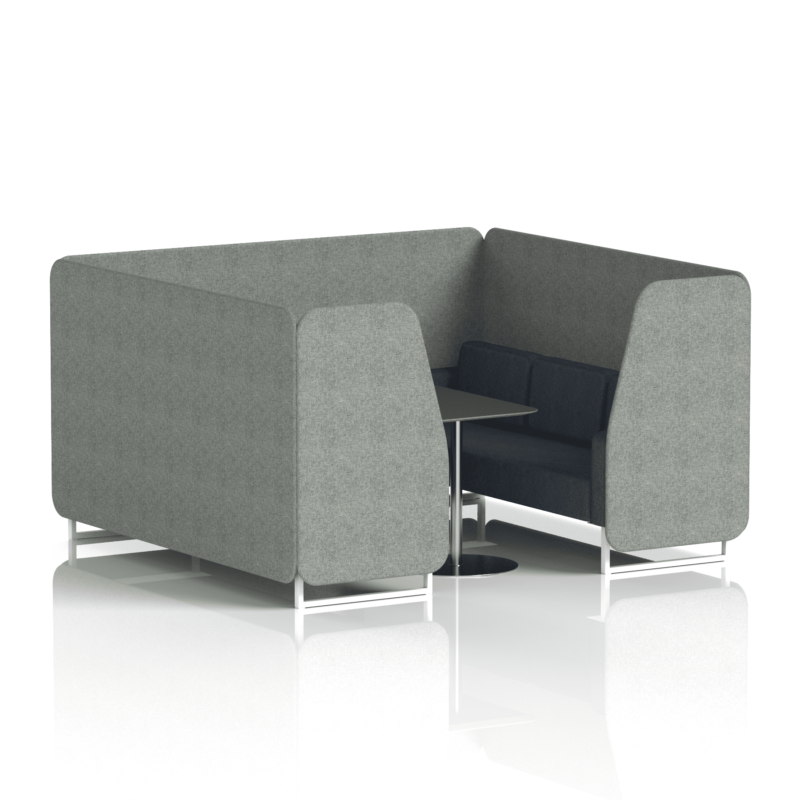 Brixworth Booth With White Legs And Black Table In Two Tone - Image 65
