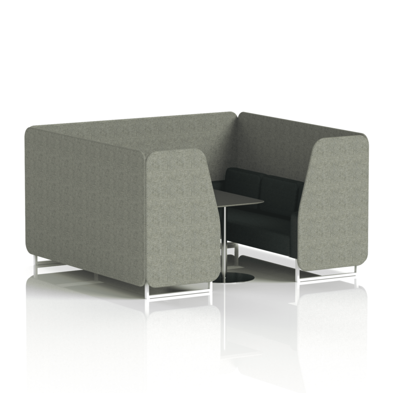 Brixworth Booth With White Legs And Black Table In Two Tone - Image 66