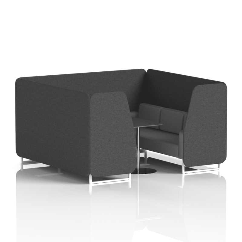Brixworth Booth With White Legs And Black Table In Two Tone - Image 67