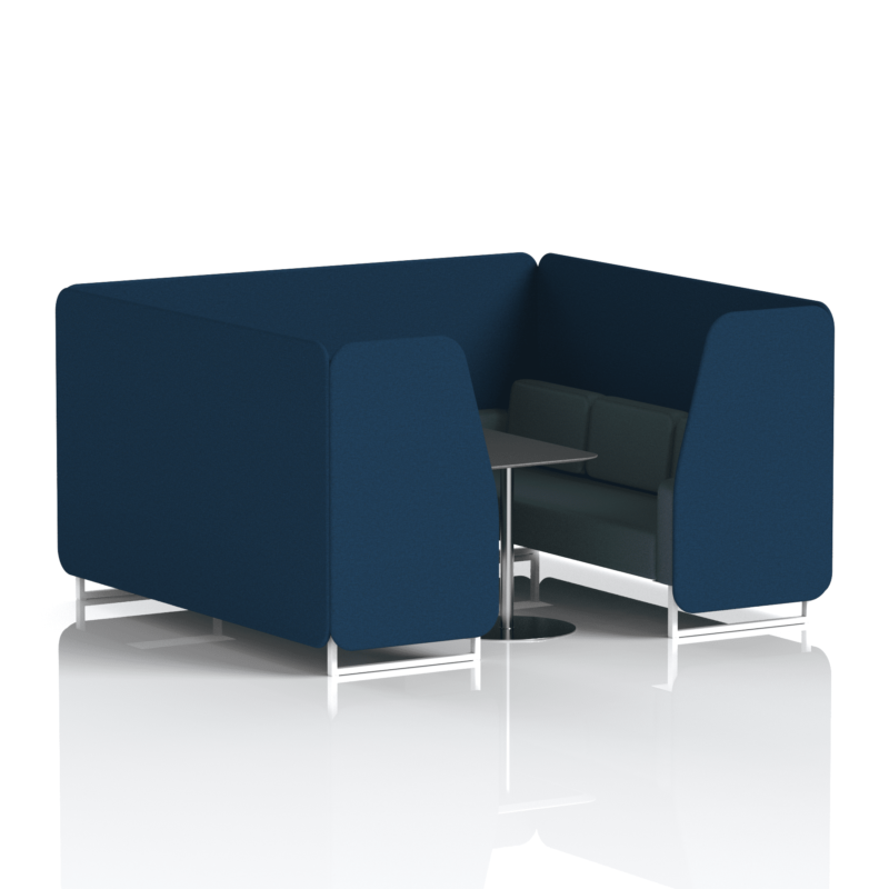 Brixworth Booth With White Legs And Black Table In Two Tone - Image 68