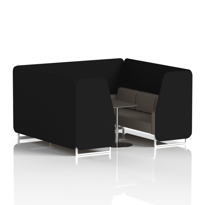 Brixworth Booth With White Legs And Black Table In Two Tone - Image 69