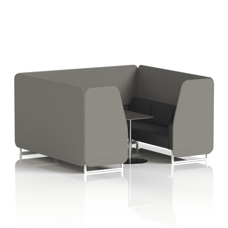 Brixworth Booth With White Legs And Black Table In Two Tone - Image 70
