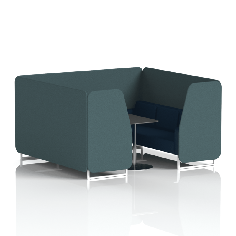Brixworth Booth With White Legs And Black Table In Two Tone - Image 71