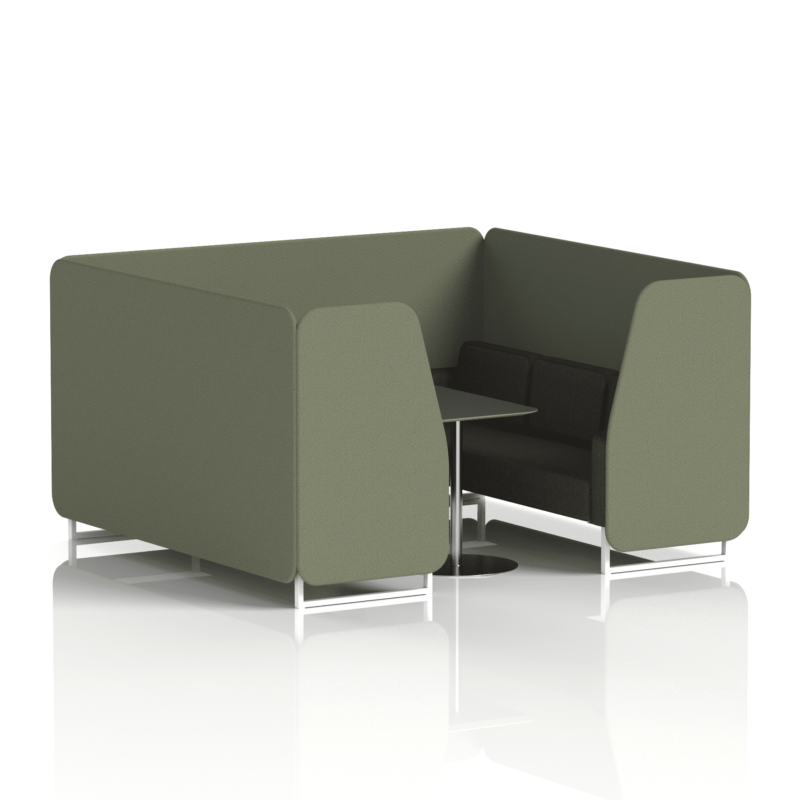 Brixworth Booth With White Legs And Black Table In Two Tone - Image 74