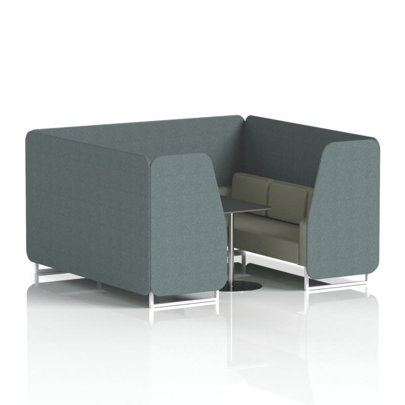 Brixworth Booth With White Legs And Black Table In Two Tone - Image 78