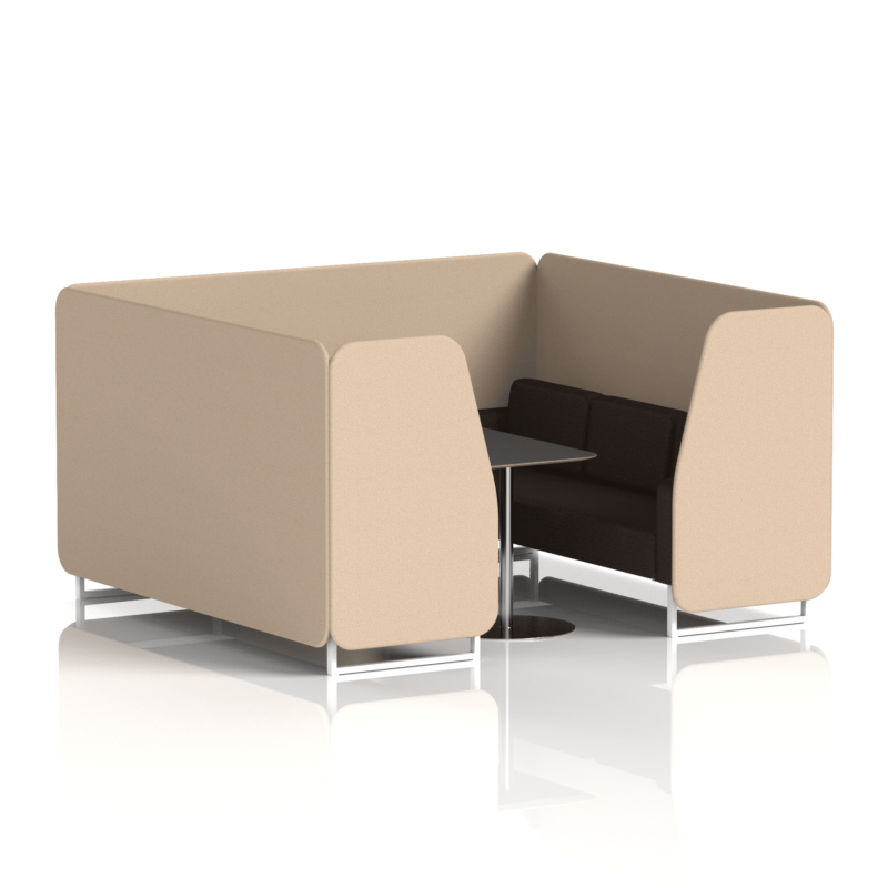Brixworth Booth With White Legs And Black Table In Two Tone - Image 79
