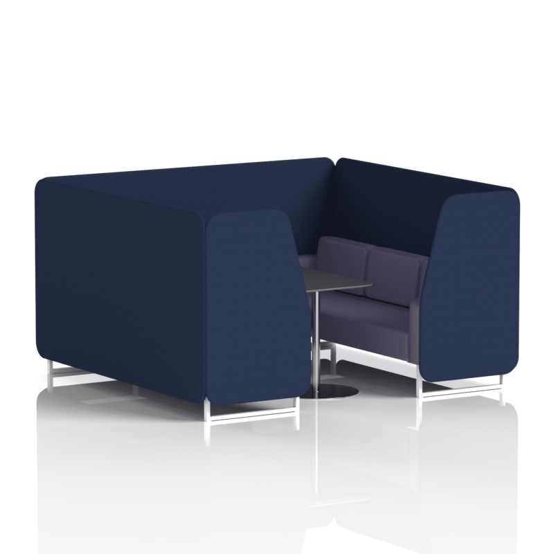 Brixworth Booth With White Legs And Black Table In Two Tone - Image 80