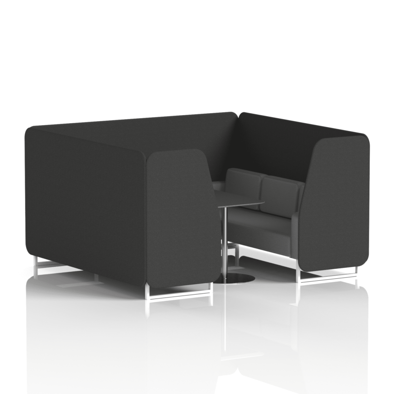 Brixworth Booth With White Legs And Black Table In Two Tone - Image 81