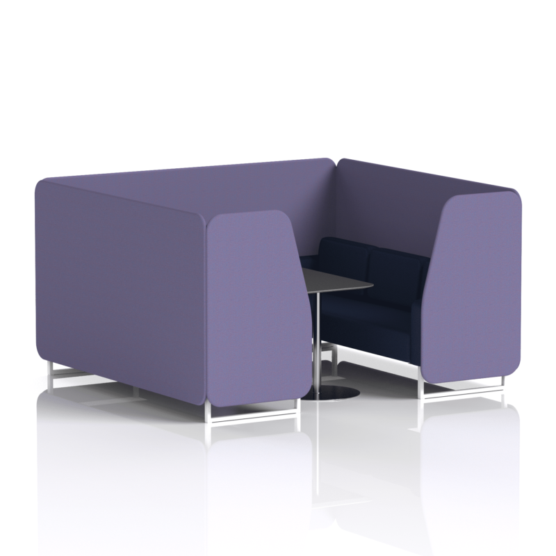 Brixworth Booth With White Legs And Black Table In Two Tone - Image 82