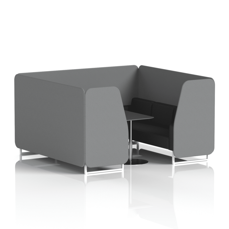 Brixworth Booth With White Legs And Black Table In Two Tone - Image 83