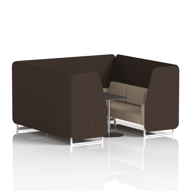 Brixworth Booth With White Legs And Black Table In Two Tone - Image 84