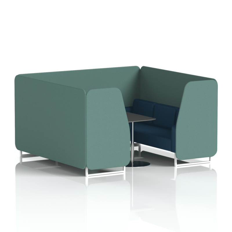 Brixworth Booth With White Legs And Black Table In Two Tone - Image 85