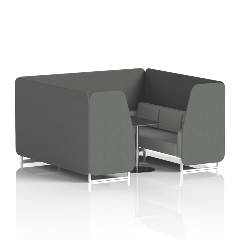 Brixworth Booth With White Legs And Black Table In Two Tone - Image 86