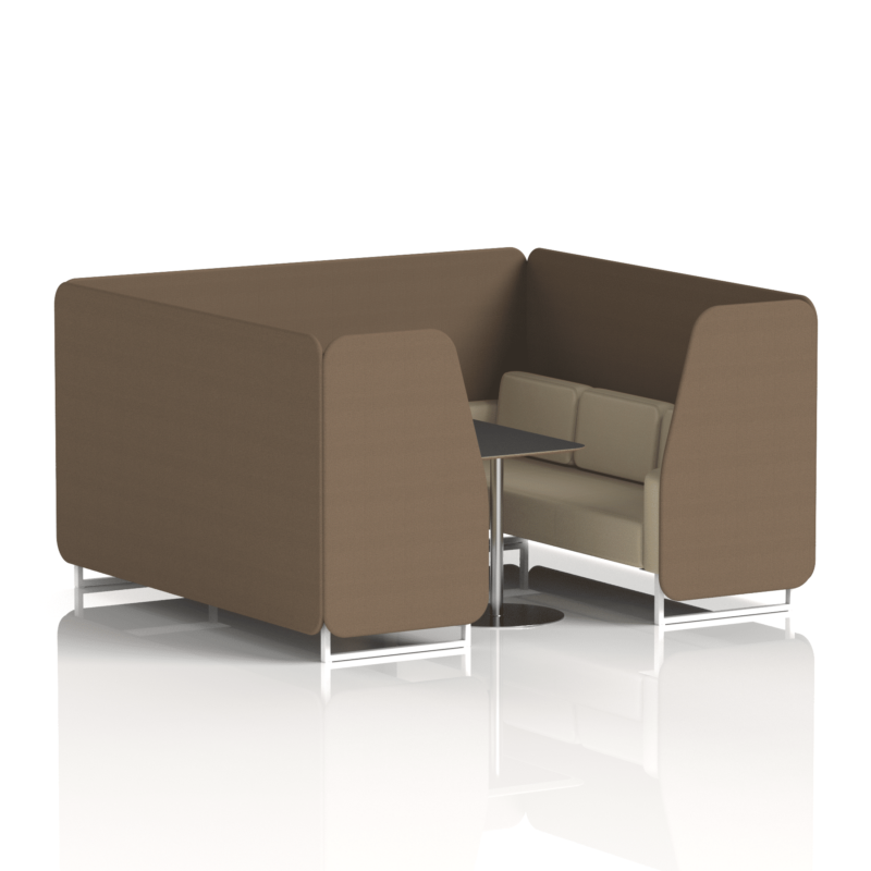 Brixworth Booth With White Legs And Black Table In Two Tone - Image 87