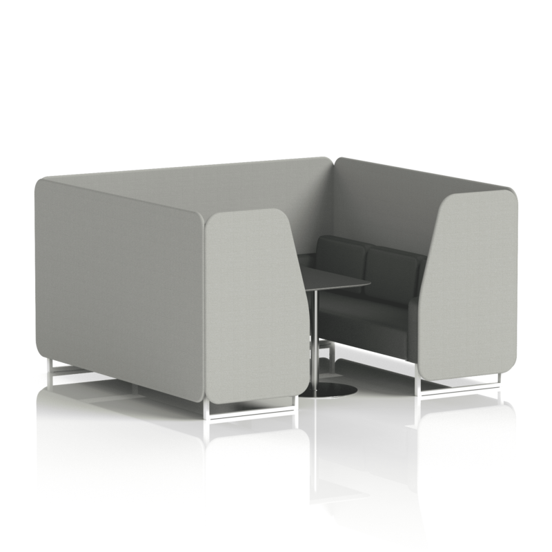 Brixworth Booth With White Legs And Black Table In Two Tone - Image 88