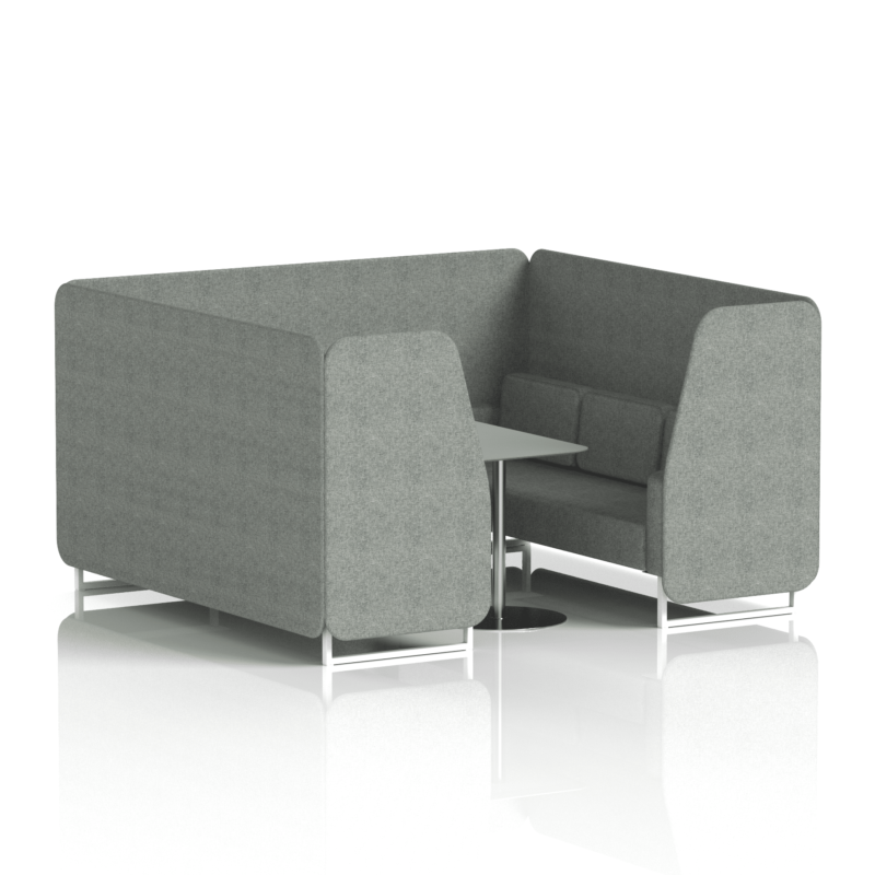 Brixworth Booth With White Legs And Grey Table In Single Tone - Image 65