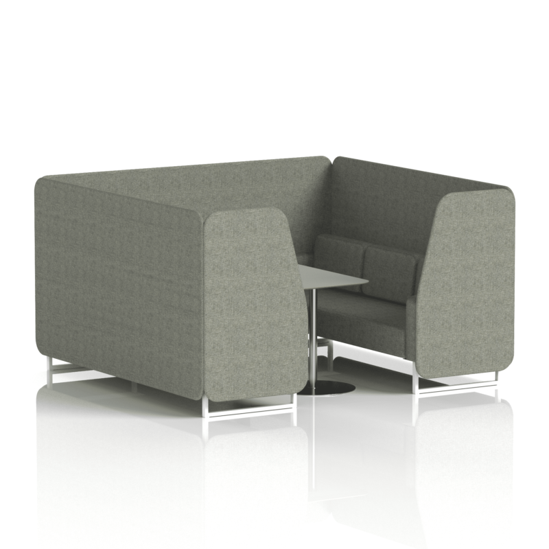 Brixworth Booth With White Legs And Grey Table In Single Tone - Image 66