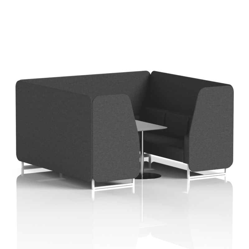 Brixworth Booth With White Legs And Grey Table In Single Tone - Image 67