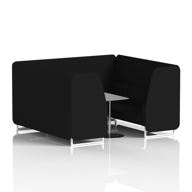 Brixworth Booth With White Legs And Grey Table In Single Tone - Image 69