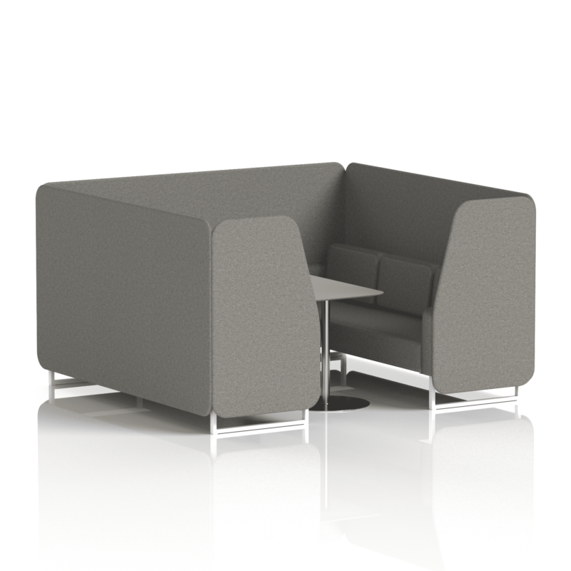 Brixworth Booth With White Legs And Grey Table In Single Tone - Image 70