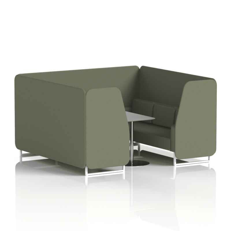 Brixworth Booth With White Legs And Grey Table In Single Tone - Image 74