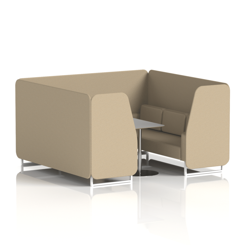Brixworth Booth With White Legs And Grey Table In Single Tone - Image 77