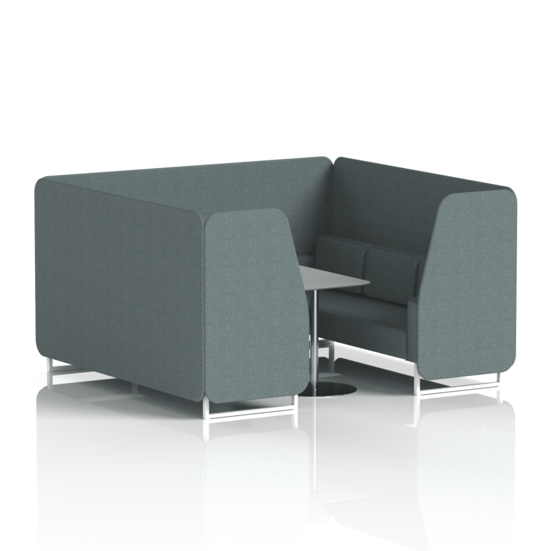 Brixworth Booth With White Legs And Grey Table In Single Tone - Image 78