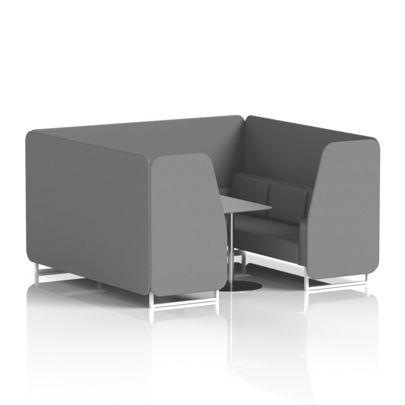 Brixworth Booth With White Legs And Grey Table In Single Tone - Image 83