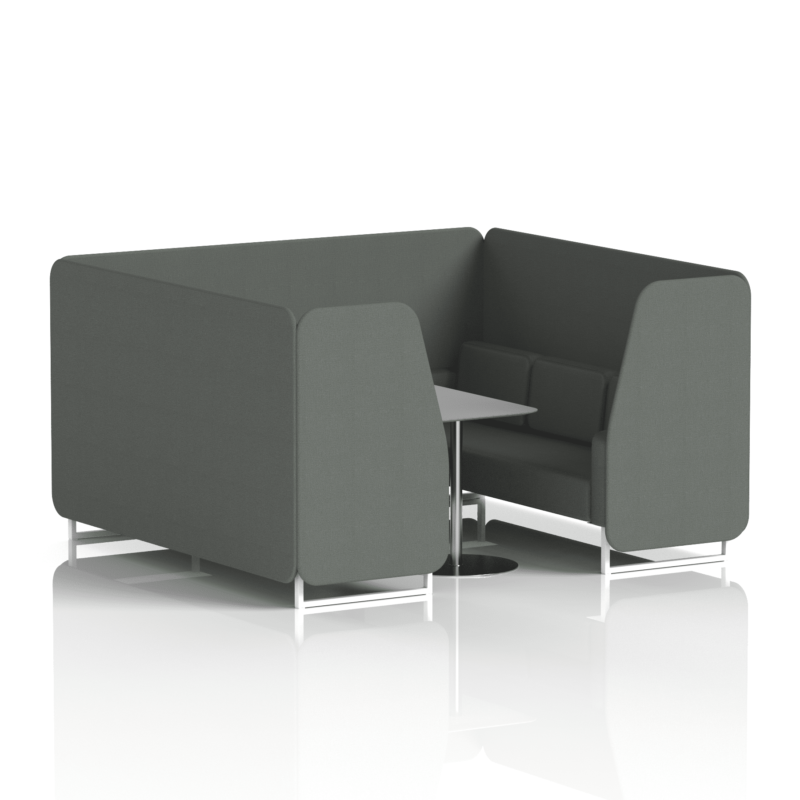 Brixworth Booth With White Legs And Grey Table In Single Tone - Image 86