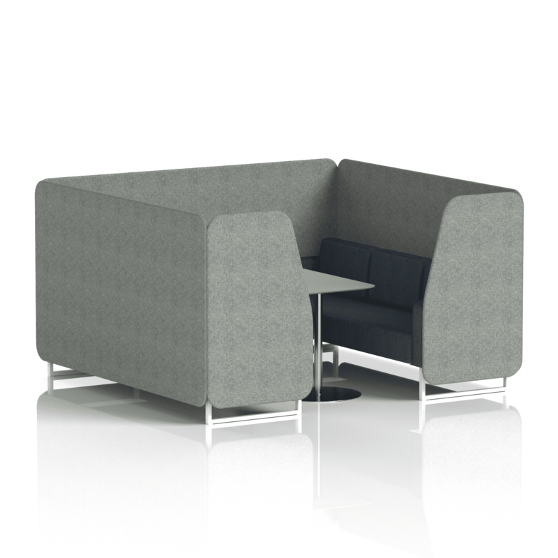 Brixworth Booth With White Legs And Grey Table In Two Tone - Image 65