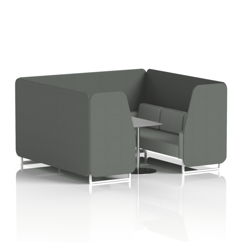 Brixworth Booth With White Legs And Grey Table In Two Tone - Image 86