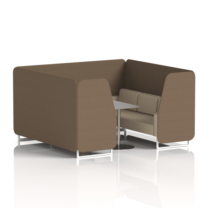 Brixworth Booth With White Legs And Grey Table In Two Tone - Image 87