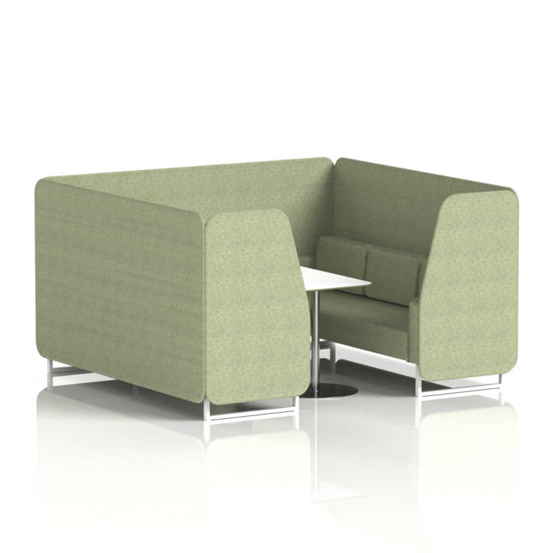 Brixworth Booth With White Legs And White Table In Single Tone - Image 61