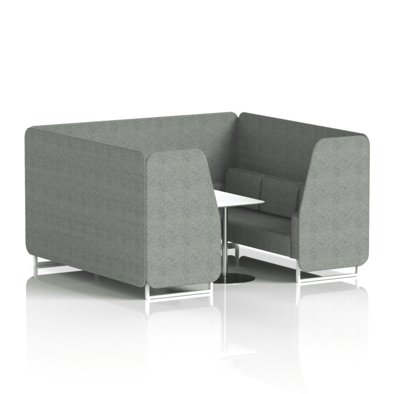 Brixworth Booth With White Legs And White Table In Single Tone - Image 65