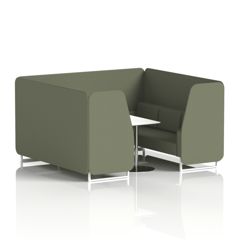 Brixworth Booth With White Legs And White Table In Single Tone - Image 74