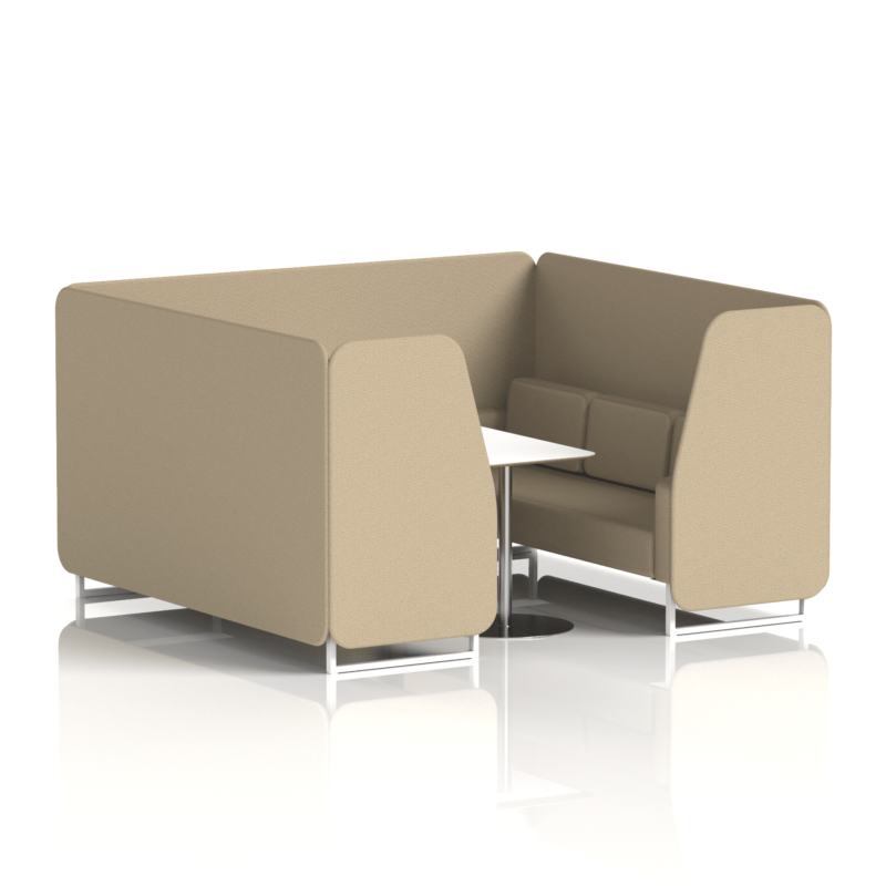 Brixworth Booth With White Legs And White Table In Single Tone - Image 77