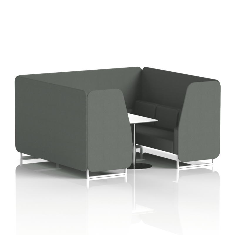 Brixworth Booth With White Legs And White Table In Single Tone - Image 86