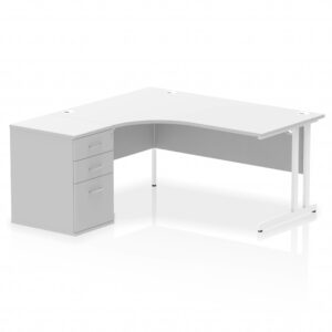 OE - Impulse 1600mm Cantilever Left Crescent Desk Workstation - Image 18