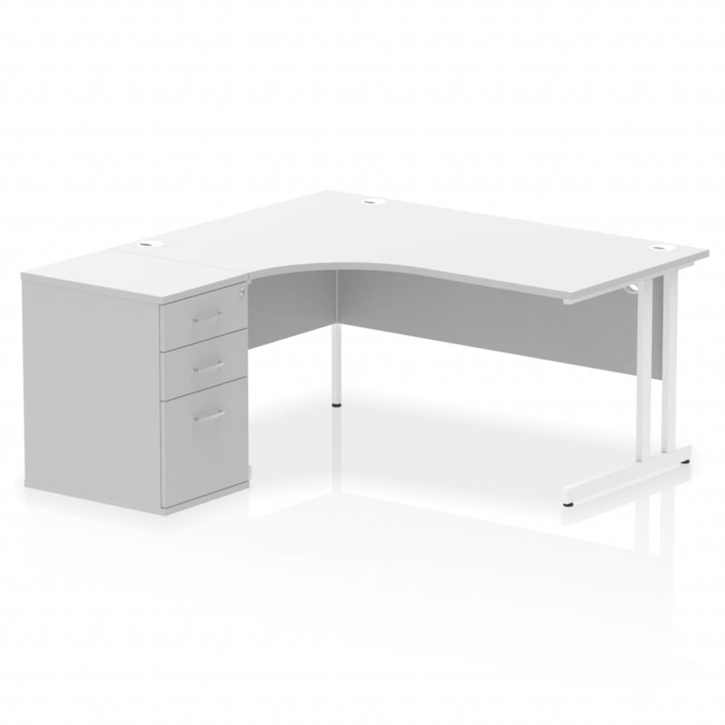 OE - Impulse 1600mm Cantilever Left Crescent Desk Workstation - Image 18