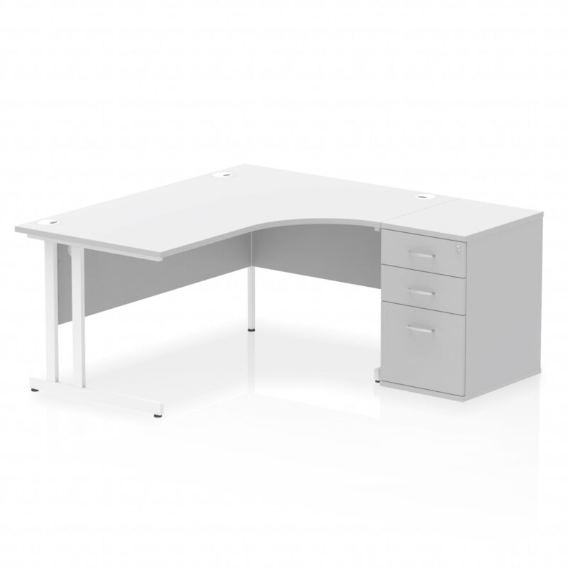 OE - Impulse 1600mm Cantilever Right Crescent Desk Workstation - Image 18
