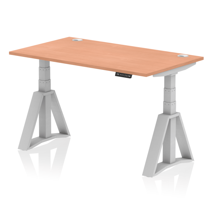Air Height Adjustable Desk With Cable Ports With Piste Foot - Image 2